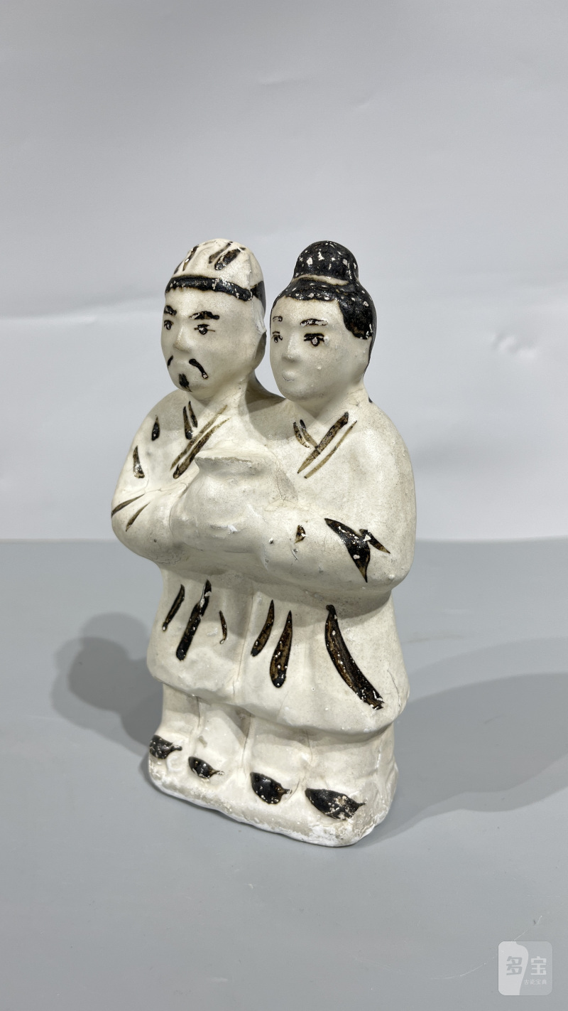 明 磁州和合二仙瓷塑 - 图5